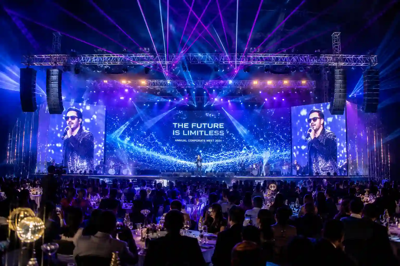 jbs entertainment llc showing spectacular live concert and corporate event production with LED video walls and laser lighting
