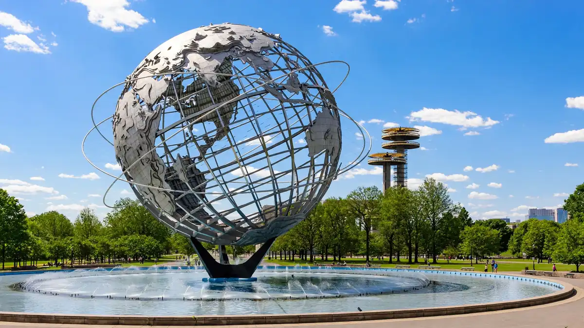 The Unisphere in Flushing Meadows Corona Park, an iconic place to visit near Queens New York