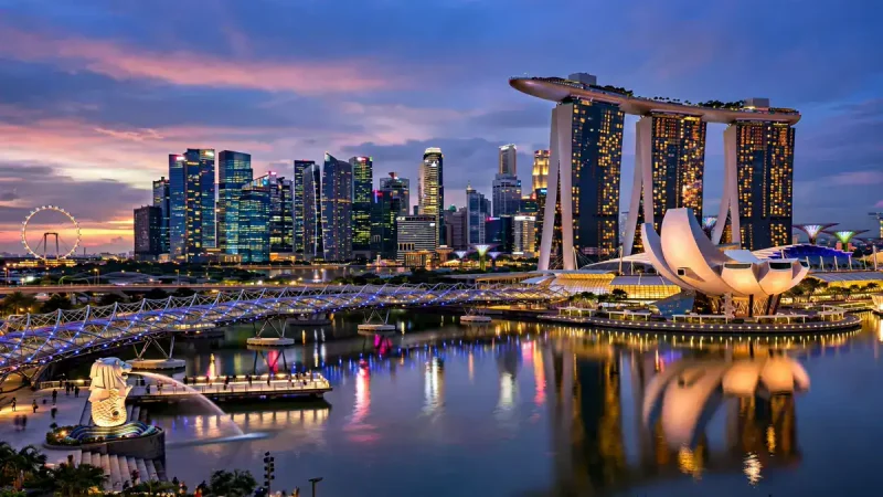 Singapore skyline representing average wage guide