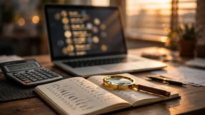 Screening checklist and calculator used to build a penny cryptocurrency list carefully