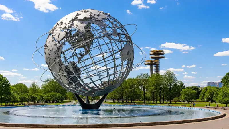 The Unisphere in Flushing Meadows Corona Park, an iconic place to visit near Queens New York