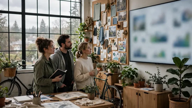 Portland advertising agency team reviewing campaign ROI in a creative studio