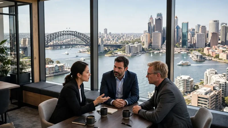 Sydney business district and harbour, illustrating scaling business services growth for Sydney executives