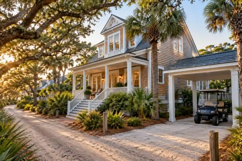 Wendy Wilmot Real Estate luxury coastal home nestled in maritime forest on Bald Head Island