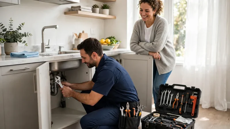 Professional from M&M Home Services completing a home repair for a homeowner
